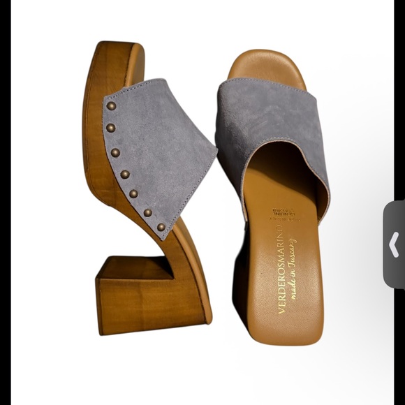 Blue Gray Suede Mules size 7.5 - Picture 2 of 5